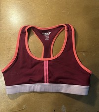 Old Navy Active Girls Sports Bra S 6-7 Colorblock Burgundy Pink Racerback