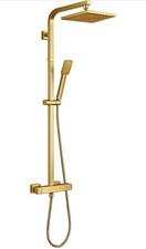 Thermostatic Shower Gold Adjustable Slide Rail Kit & Hose