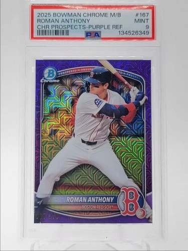 ROMAN ANTHONY 2025 BOWMAN CHROME MEGA BOX PURPLE REFRACTOR /250 PSA 9 Q6320
