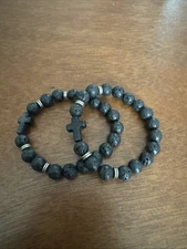 Lava Bead Cross Diffuser Bracelet