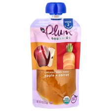 Plum Organics, Organic Baby Food, Stage 2, Apple Carrot, 4 oz, 113 g