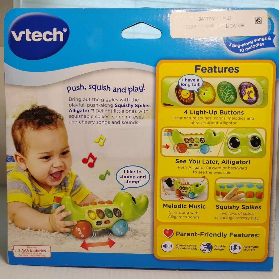 Juguete de aprendizaje VTech Squishy Spikes Alligator - Edición en inglés - NUEVO EN CAJA Foto 3 de 4