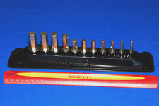 Snap-on Near Mint 11 Pc 38 Drive Metric Standard Hex Bit Socket Set 211efamy