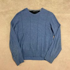 Nautica Knitted Jumper Pullover V-Neck Knit Sweater With Embroidered Logo Men's