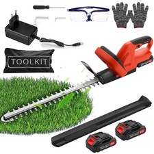 Akku Heckenschere Heckentrimmer Heckenschneider mit 2 Akku+Ladegerät 1500 U/min