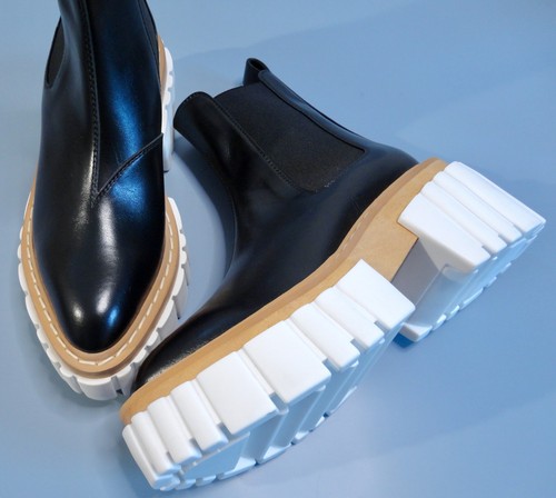 New STELLA MCCARTNEY Emilie 75 Boots Faux Leather & Wood - Black - UK 2 - £695 - Picture 18 of 23