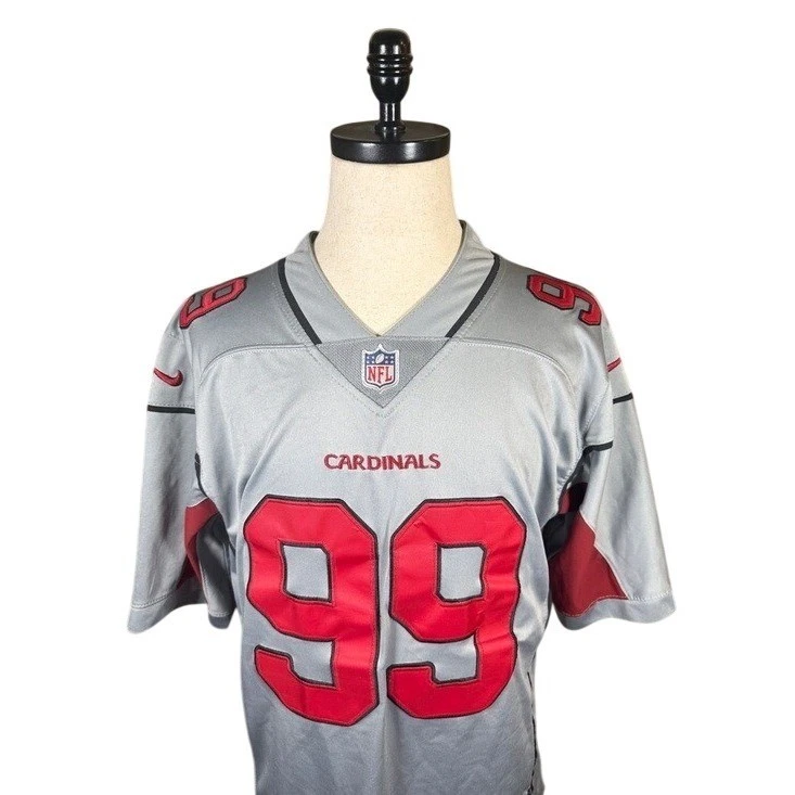 Nike Arizona Cardinals JJ Watt 99 NFL On Field Jersey Mens Small Grey Red