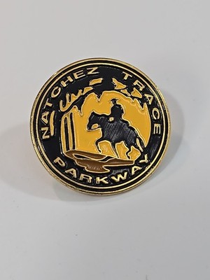 Natchez Trace Parkway Souvenir Lapel Pin Black & Yellow Colors 