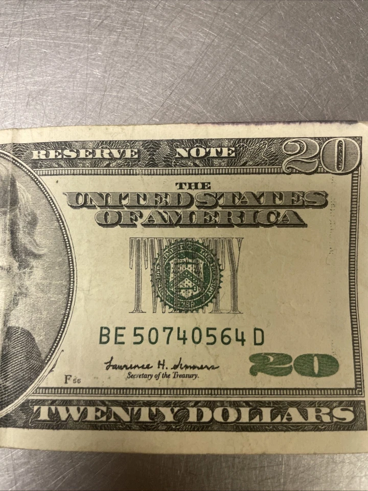 1999 Twenty Dollar Bill Federal Reserve Note Rare 26 Years Old Good Condition - Image 2 of 4