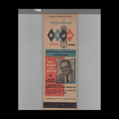 Matchbook Cover Radio Station WPEN AM 950 Philadelphia Fred Bennett Show