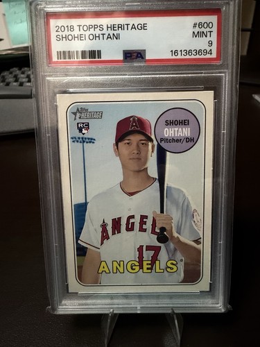 🔥 2018 Topps Heritage Shohei Ohtani Rookie RC #600 PSA 9 Los Angeles Angels 🔥 