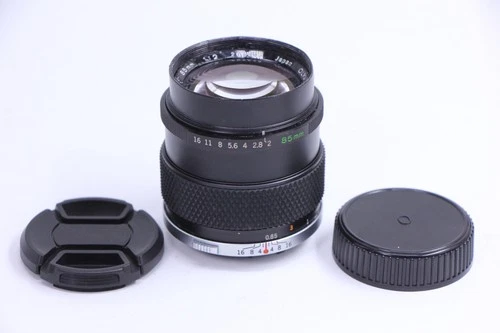 Olympus Zuiko Auto-T 85mm f2 OM Japan 85/2 Lens free US shipping Worn/Read Well!