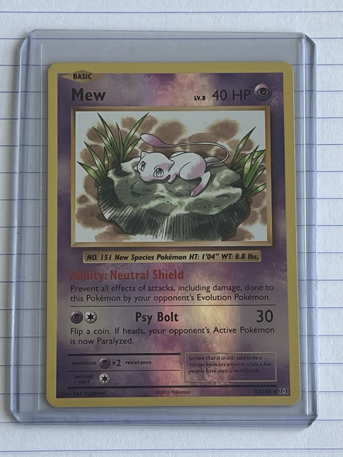Mew Reverse Holo Rare Pokémon XY Evolutions 2016 53/108 NM