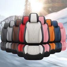 PU Leather Car Seat Cover Full Set Universal Fit Waterproof All-Season Protector