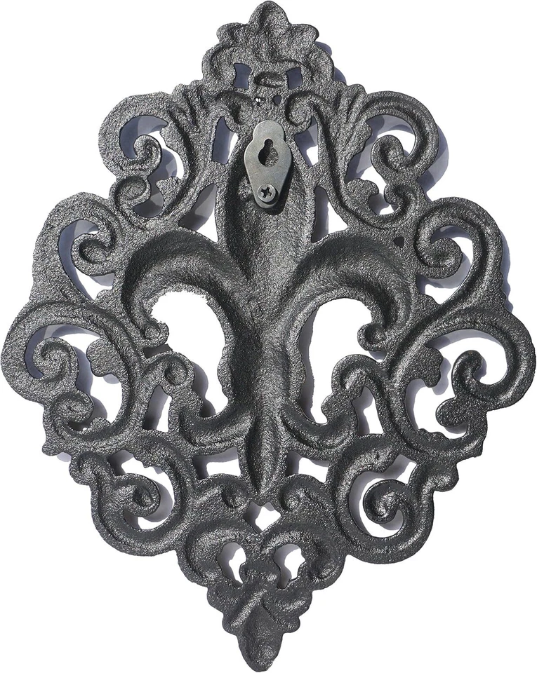 Lulu Decor, Cast Iron Fleur De Lis Wall Decoration Plaque, Antique Home Decor - Image 4 of 4