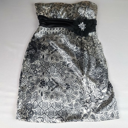 black and white semi formal dress