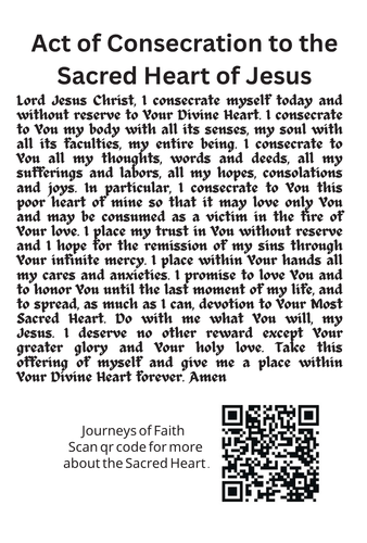 Act of Consecration to the Sacred Heart Of Jesus Prayer Card, New #PC-09 - Picture 2 of 2