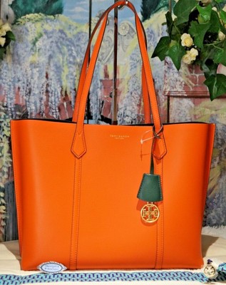 orange tote handbag