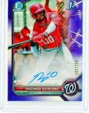 2022 Bowman Chrome Prospect Auto Purple Refractor Roismar Quintana /250 RC