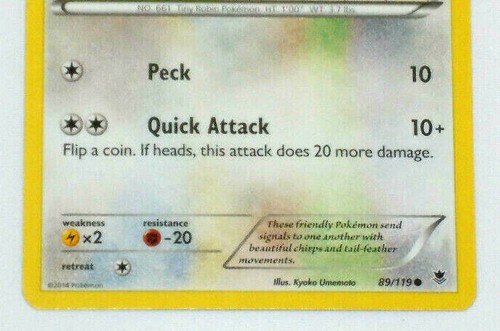 Tarjeta Pokémon Fletchling 89/119 XY Phantom Force - Imagen 2 de 12