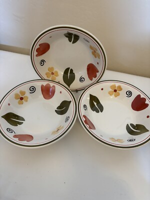 Pier 1 (Primula) Alessia ~ Soup Bowls ~Handpainted Italy Set of 3
