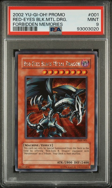 PSA 9 YuGiOh Card FMR001 REDEYES BLACK METAL DRAGON secret rare MINT G2U