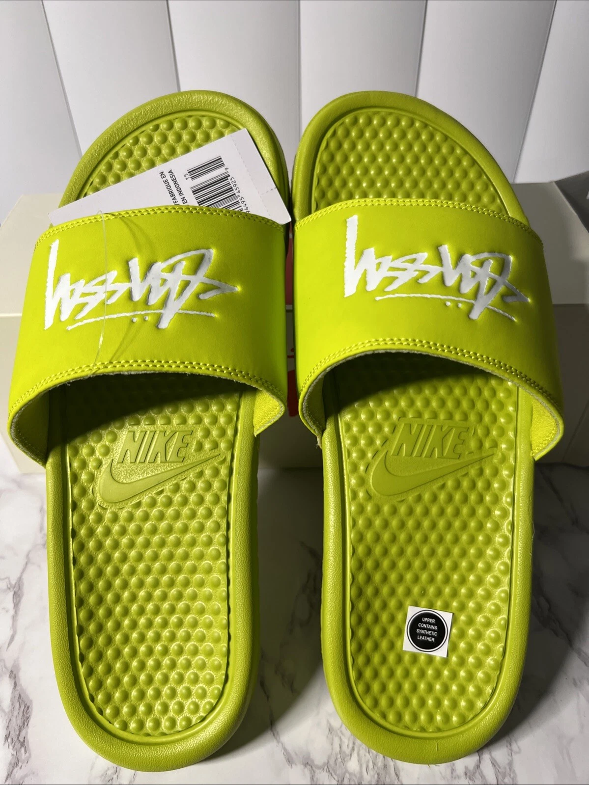 Sandali Stussy X Nike Benassi verde catus brillante CW2787 001 uomo taglia 9