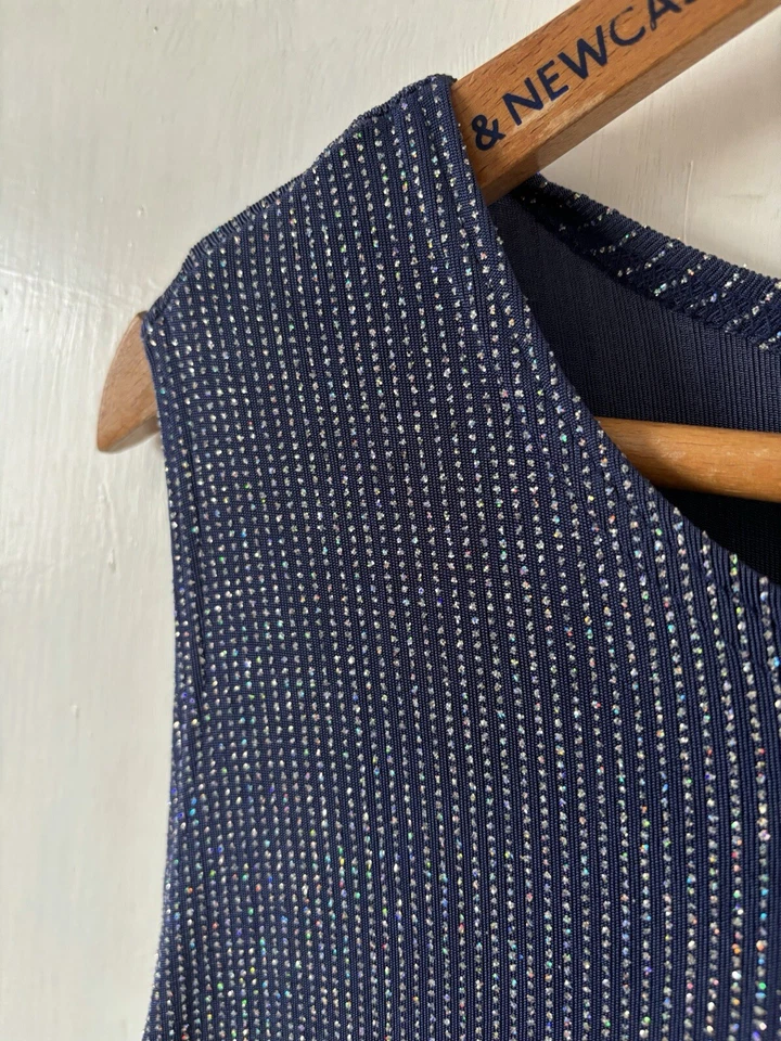 Ronni Nicole Ouida Sz 16 Cocktail Dress Blue Sparkle Glitter Maxi Long Evening - Image 4 of 4