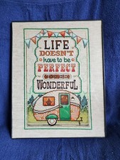 Framed Camper Cross Stitch, Made in the USA