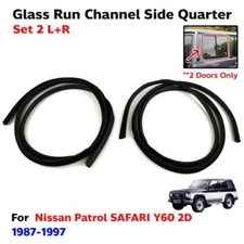Glass Run Channel Rubber Side Window LH+RH Fits Nissan Patrol Y60 2 Door 1987-97