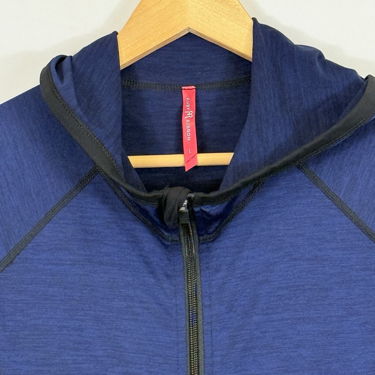 Ruby Ribbon Blue Black Hooded Lightweight Zip Front Track Ruby Ribbon Blue Black Hooded Lightweight Zip Front Track
