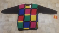 Vintage Liz  Co. Multicolor Color Block Crewneck L/S Sweater Size SMALL NWT