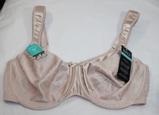 NWT BALI MINIMIZER BRA satin tracings comfort U padded straps DF3562 BEIGE rzo