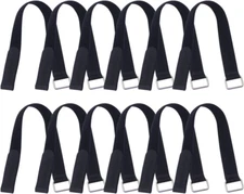 VIGAER 18 Inch Cable Straps and Cinch Cable Ties 12 Pcs Reusable Hook and Loop