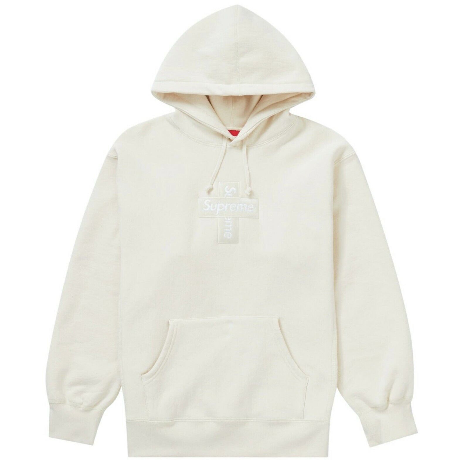 Supreme Cross Box Logo Hooded Sweatshirt Hoodie Natural FW20