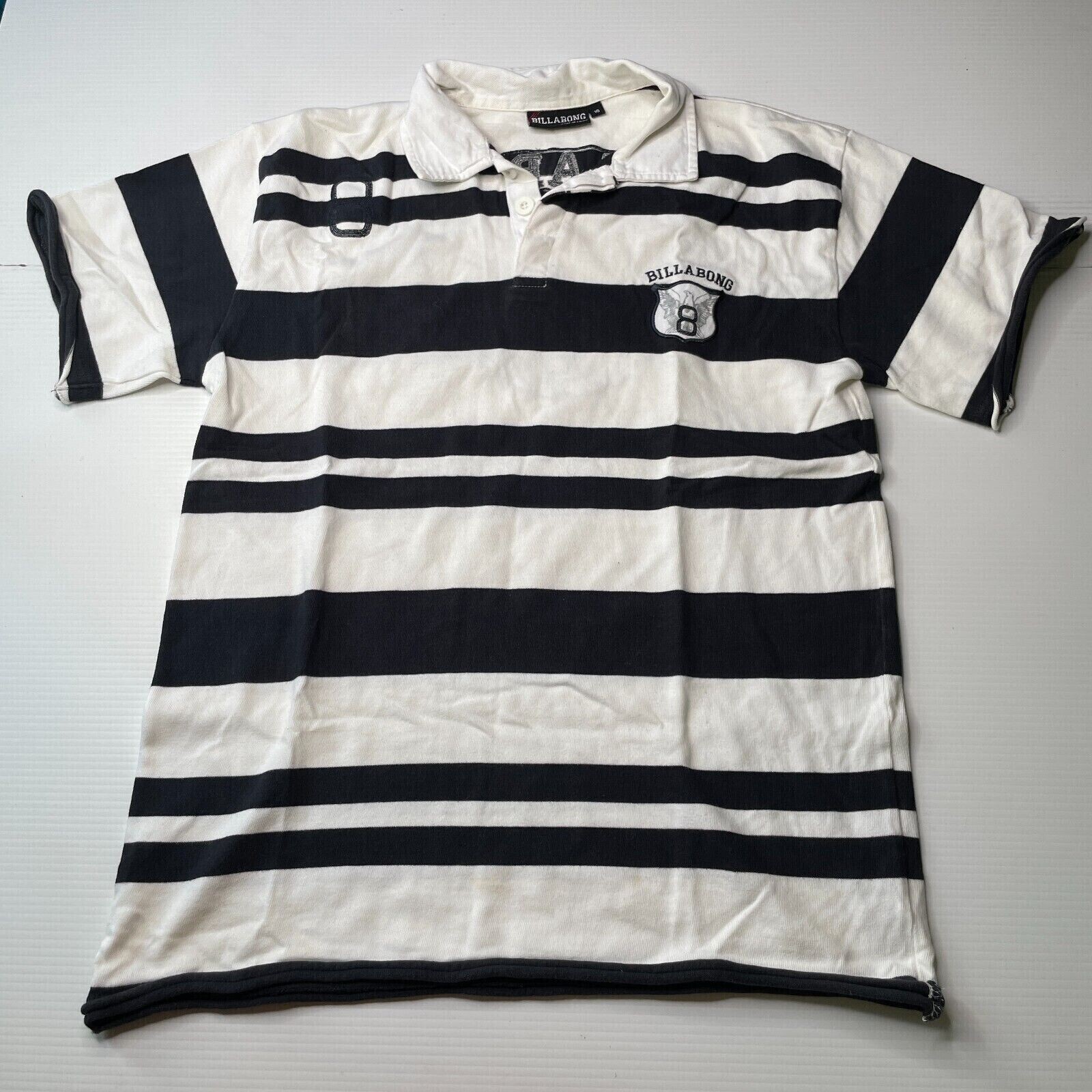 Billabong Boys Size 16 Striped Logo Polo Shirt Casual Sporty Fit