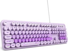MOFII Wired Keyboard for Windows Full-Size Typewriter-Style Cute Retro Computer