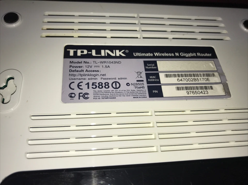 Tp-Link TL-WR1043ND Wireless N Gigabit Router da testare parti di ricambio spare - Bild 4 von 4