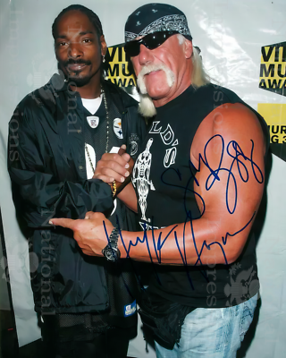 Hulk Hogan and Snoop Dogg WWE WWF Wrestling Signed REPRINT 8x10