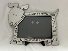 NEW BEST FRIENDS DOG SHAPED FRAME HOLDS 5” X 3.5” PHOTO DOG SHAPED METAL