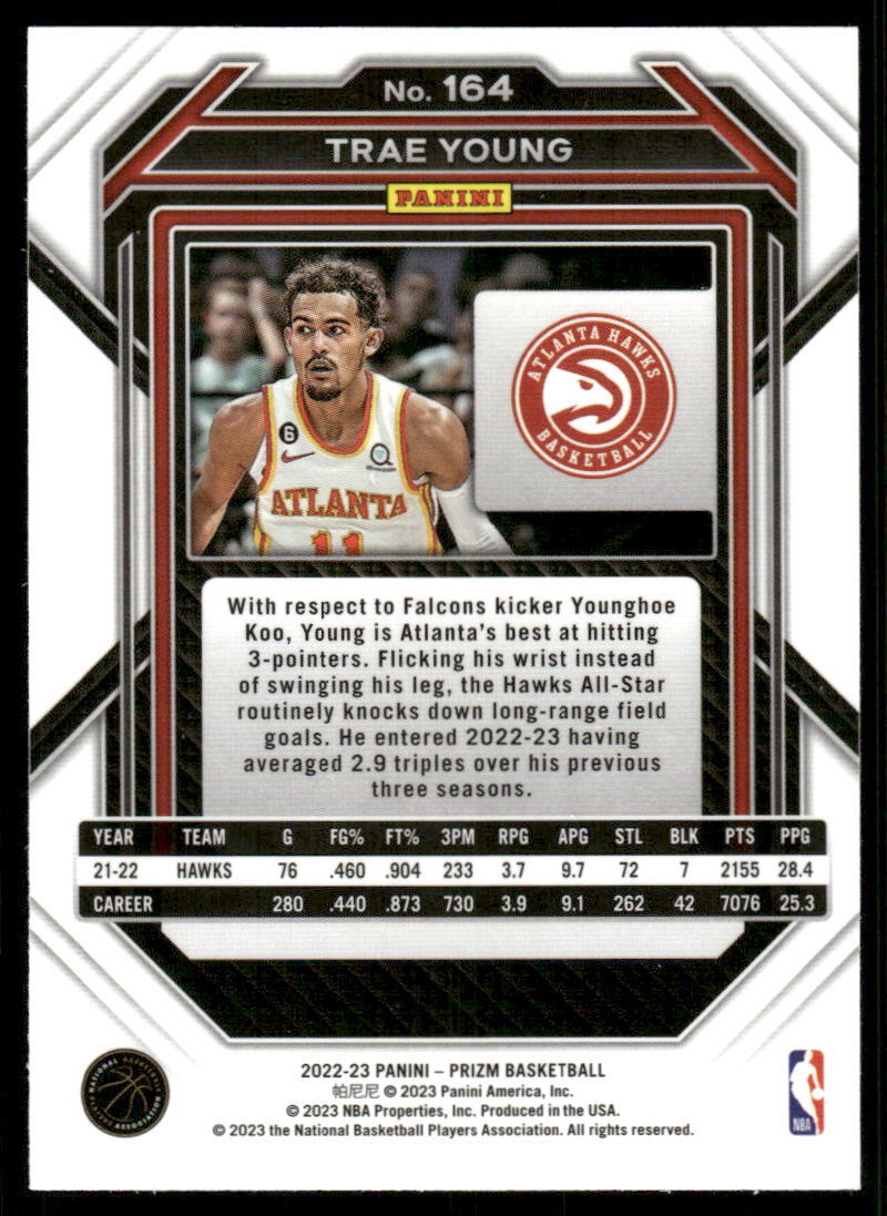 2022-23 Panini Prizm #164 Trae Young | eBay