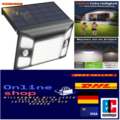 solar lights for outdoor use with motion sensor, 1300lm super bright solar la...