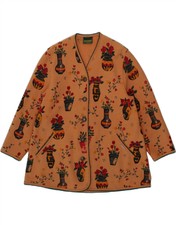 Geiger Womens 5 Button Blazer Jacket Eu 38 Medium Brown Floral New Wool Uu02