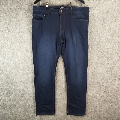 Chaps Jeans Mens 38 x 32  Blue Straight Leg Zip Fly Denim Casual Pockets 10823