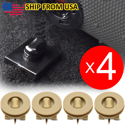 4Pcs Car Floor Holders Beige Clip Floor Mat Fixing Clamp Grips Fastener Retainer