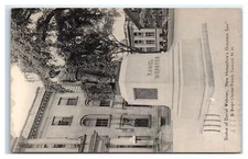 1947 Concord, NH Postcard- STATUE OF DANIEL WEBSTER Building Trees