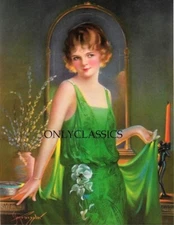 1920's Rare Art Deco Gene Pressler Pin-Up Print Sultry Jazz-Age Flapper Frankart