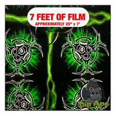 Hydrographic film Bio Hazard Green hydro dipping 7' x 20" hydro dip