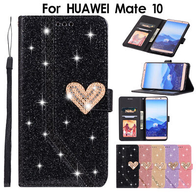 For Huawei P20 P40 P30 Lite Mate 20 Case Luxury Bling PU Leather Wallet Cover