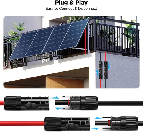 10AWG Solar Panel Extension Cable 4mm²-6mm² Black & Red Solar Connectors PV Kit - Picture 2 of 39